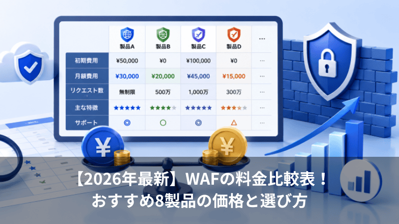 【2026年最新】WAFの料金比較表！おすすめ8製品の価格と選び方